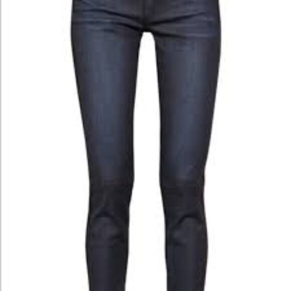 RAG BONE Jekyll Leggings Jeans Pant Leather Suede Trim Stretch Sz 28 W-30” L-29 - Picture 2 of 3